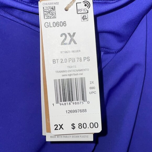 NWT ADIDAS Believe This 2.0 Prime Blue 7/8 Leggings - Blue/reddish - Size: 2X - Picture 4 of 12